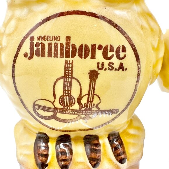 Vintage Scotty Wheeling Jamboree Owl Salt and Pepper Shakers Googly Eyes Move - Picture 2 of 9